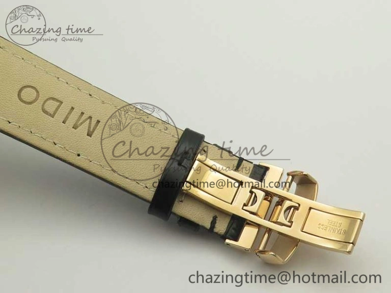Commander Big Date RG OXF White Dial on Black Leather Strap A2824