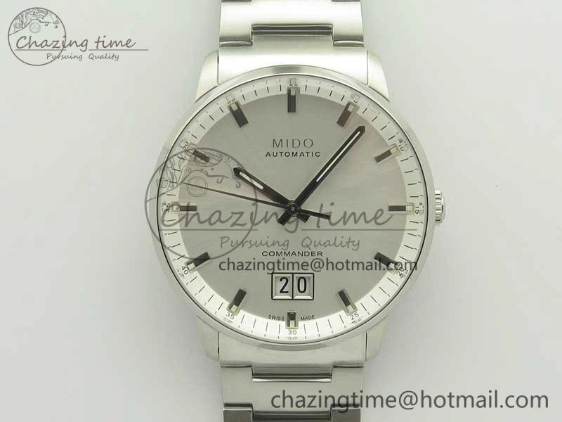 Commander Big Date SS OXF White Dial on SS Bracelet A2824