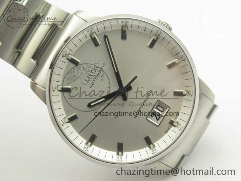 Commander Big Date SS OXF White Dial on SS Bracelet A2824