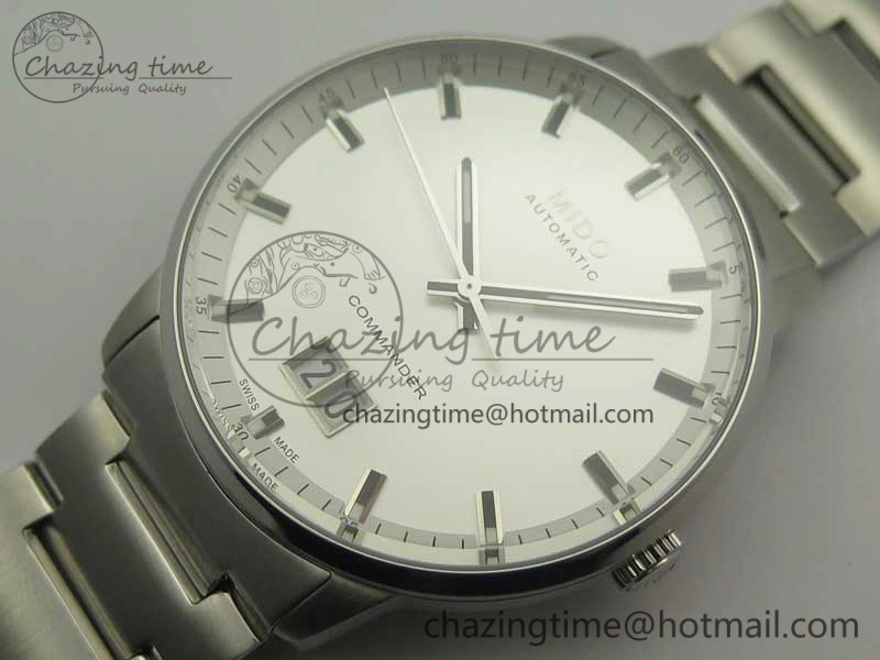 Commander Big Date SS OXF White Dial on SS Bracelet A2824