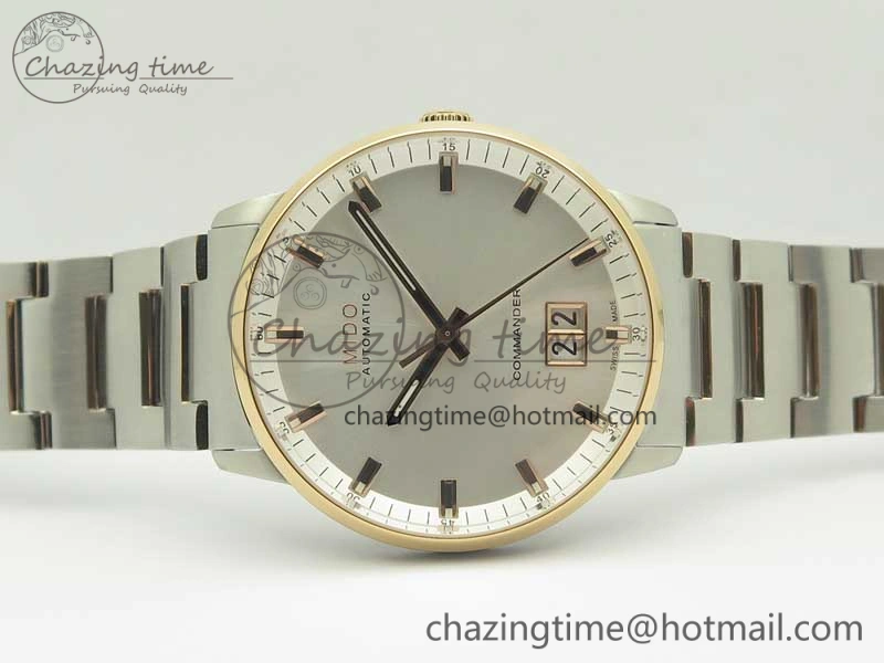 Commander Big Date SS RG OXF White Dial on SS RG Bracelet A2824