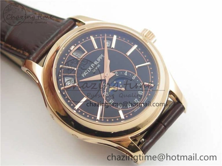 Complications 5205R RG GRF Best Edition Black Dial on Brown Leather Strap A324