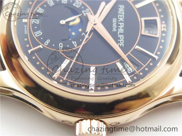 Complications 5205R RG GRF Best Edition Black Dial on Brown Leather Strap A324