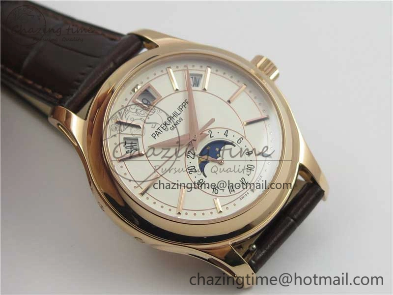 Complications 5205R RG GRF Best Edition White Dial on Brown Leather Strap A324