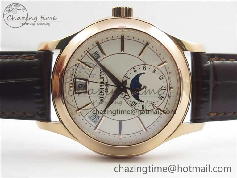 Complications 5205R RG GRF Best Edition White Dial on Brown Leather Strap A324