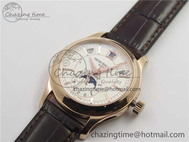 Complications 5205R RG GRF Best Edition White Dial on Brown Leather Strap A324
