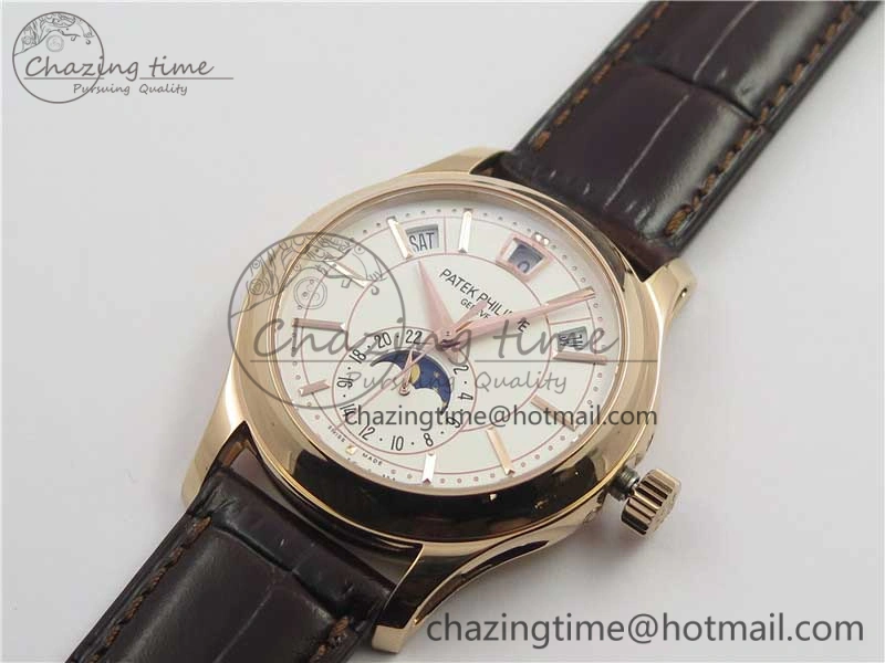 Complications 5205R RG GRF Best Edition White Dial on Brown Leather Strap A324