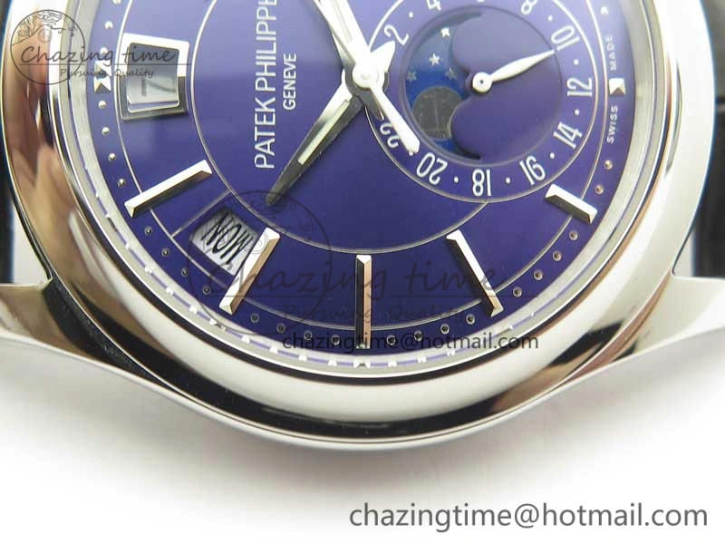 Complications Series Moonphase SS KMF Blue Dial On Black Leather Strap Cal.324