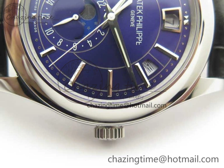 Complications Series Moonphase SS KMF Blue Dial On Black Leather Strap Cal.324