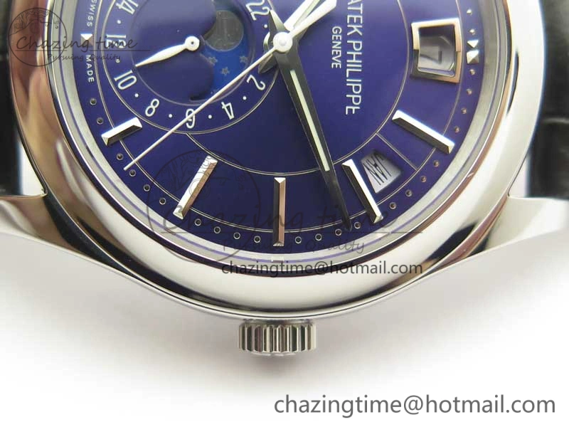 Complications Series Moonphase SS KMF Blue Dial On Black Leather Strap Cal.324