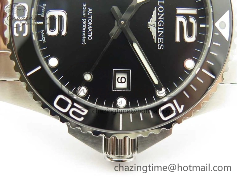 Conquest L3.840.4.56.6 Real Ceramic Bezel SS ZF 1:1 Best Edition Black dial On SS Bracelet A2824