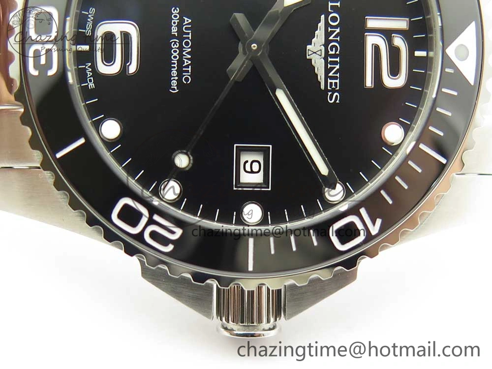Conquest L3.840.4.56.6 Real Ceramic Bezel SS ZF 1:1 Best Edition Black dial On SS Bracelet A2824
