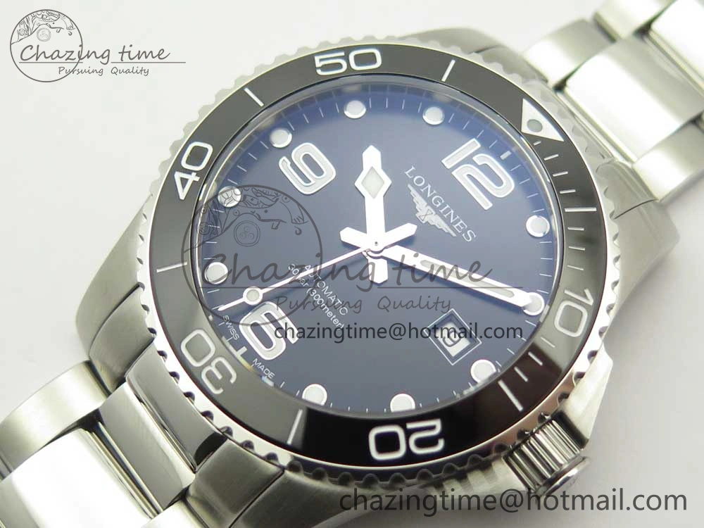 Conquest L3.840.4.56.6 Real Ceramic Bezel SS ZF 1:1 Best Edition Black dial On SS Bracelet A2824