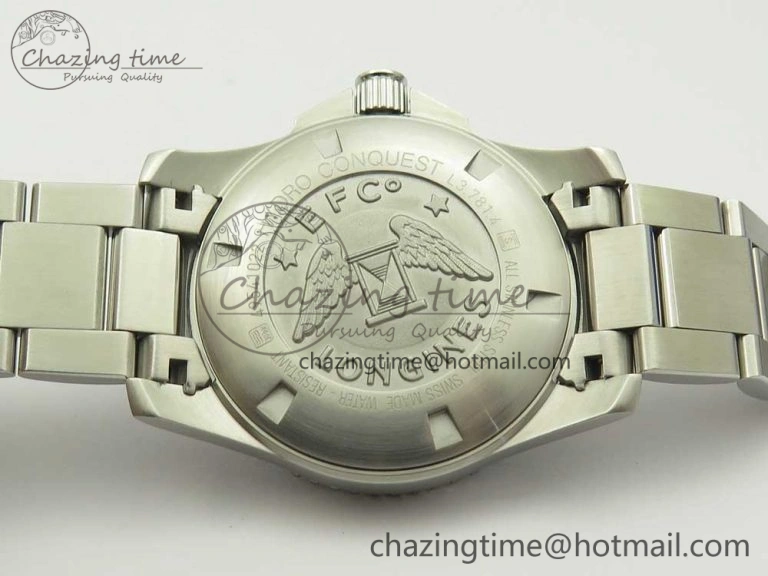 Conquest L3.840.4.56.6 Real Ceramic Bezel SS ZF 1:1 Best Edition Black dial On SS Bracelet A2824