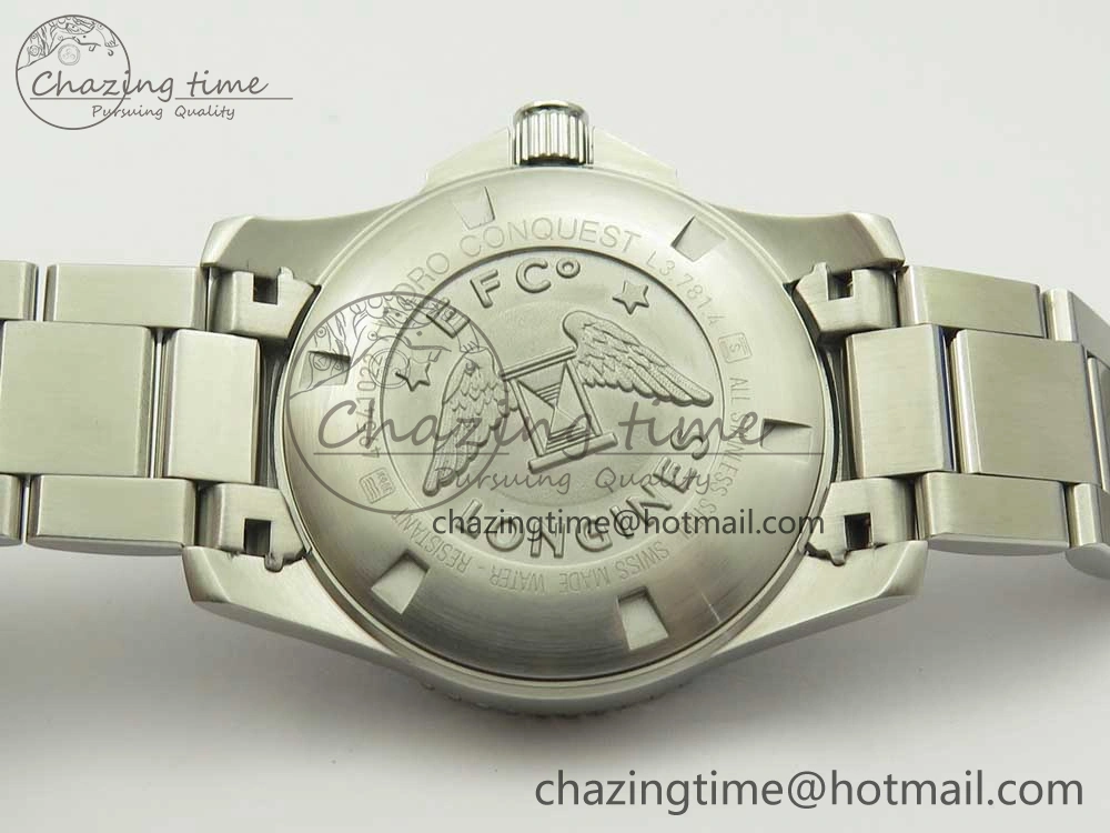 Conquest L3.840.4.56.6 Real Ceramic Bezel SS ZF 1:1 Best Edition Blue dial On SS Bracelet A2824