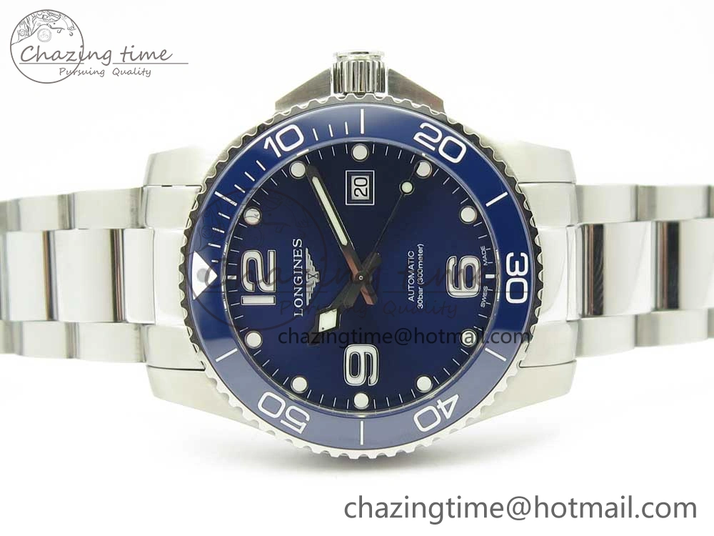 Conquest L3.840.4.56.6 Real Ceramic Bezel SS ZF 1:1 Best Edition Blue dial On SS Bracelet A2824
