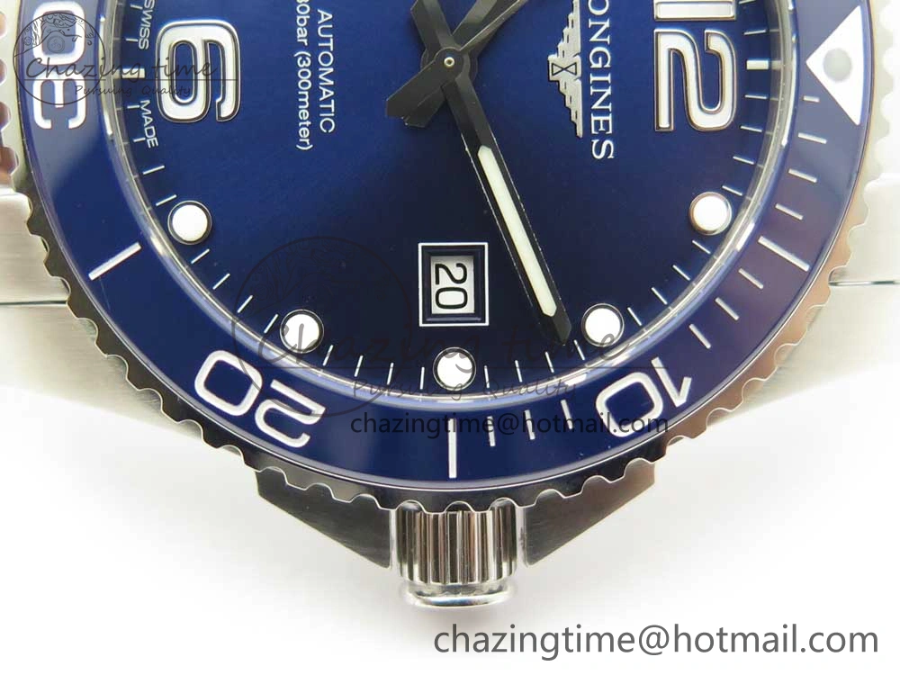 Conquest L3.840.4.56.6 Real Ceramic Bezel SS ZF 1:1 Best Edition Blue dial On SS Bracelet A2824