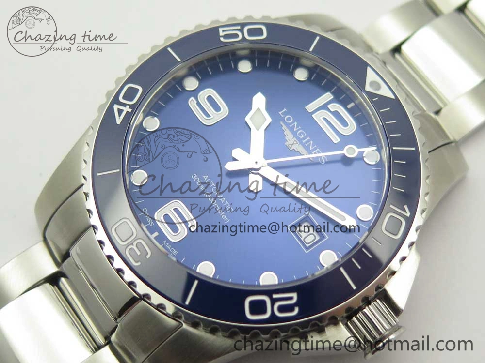 Conquest L3.840.4.56.6 Real Ceramic Bezel SS ZF 1:1 Best Edition Blue dial On SS Bracelet A2824