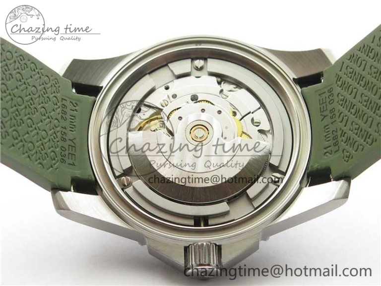 Conquest L3.840.4.56.6 Real Ceramic Bezel SS ZF 1:1 Best Edition Green Dial On Green Rubber Strap A2824
