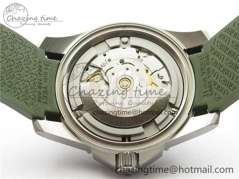 Conquest L3.840.4.56.6 Real Ceramic Bezel SS ZF 1:1 Best Edition Green Dial On Green Rubber Strap A2824
