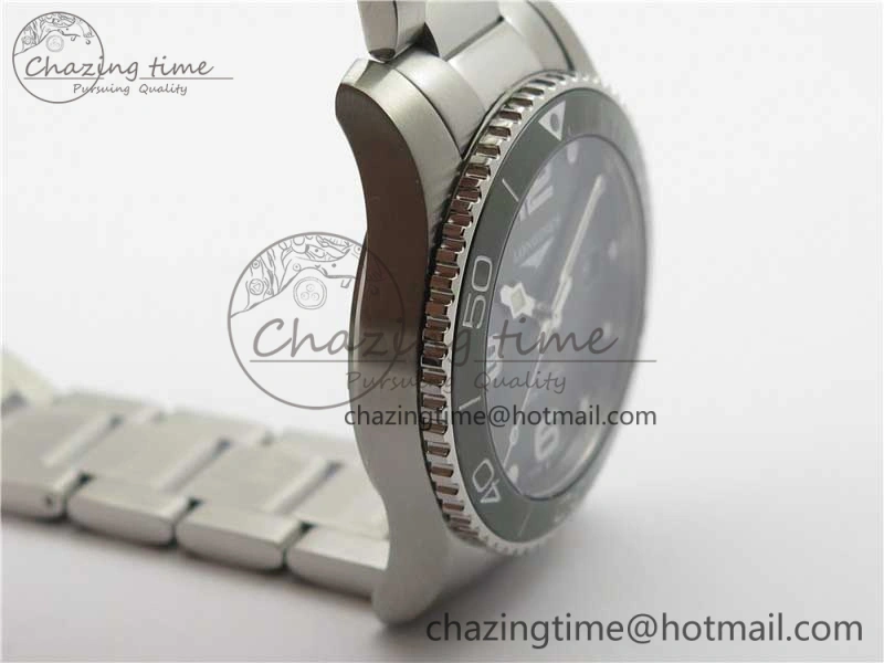 Conquest L3.840.4.56.6 Real Ceramic Bezel SS ZF 1:1 Best Edition Green dial On SS Bracelet A2824