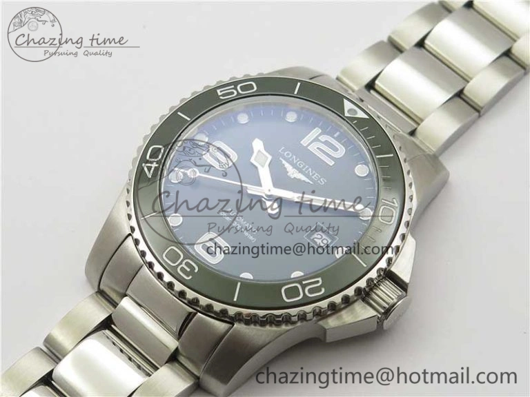 Conquest L3.840.4.56.6 Real Ceramic Bezel SS ZF 1:1 Best Edition Green dial On SS Bracelet A2824