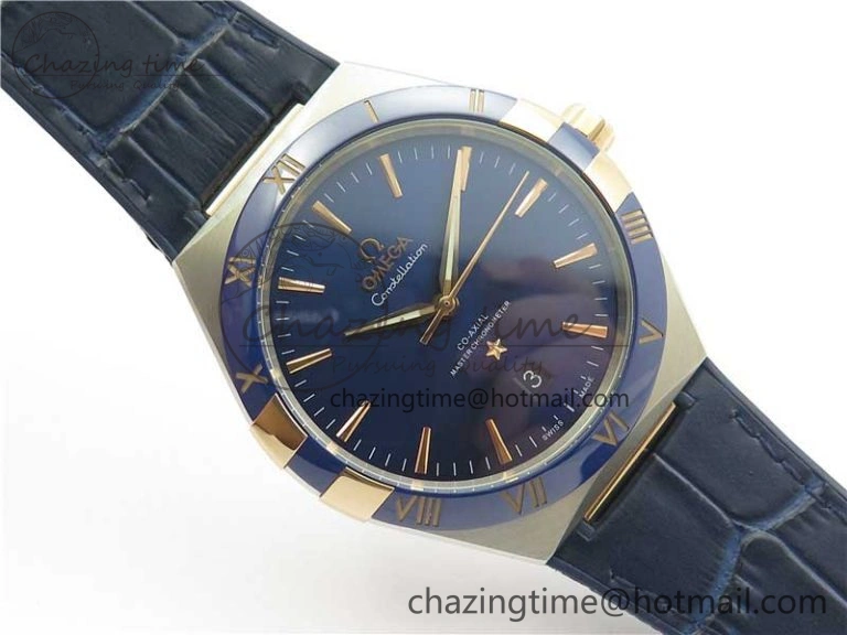 Constellation 131.33.41.21.03.001 SS RG TW Best Edition Blue Dial On Gummy Strap A8500