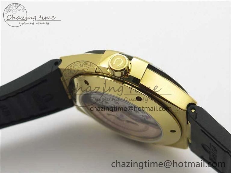 Constellation 131.33.41.21.03.001 YG TW Best Edition Black Dial On Gummy Strap A8500