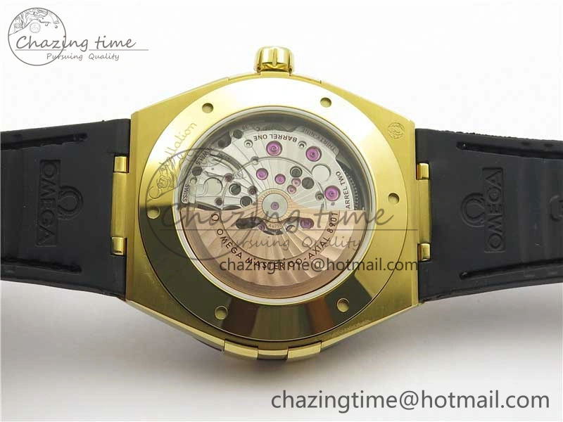 Constellation 131.33.41.21.03.001 YG TW Best Edition Black Dial On Gummy Strap A8500