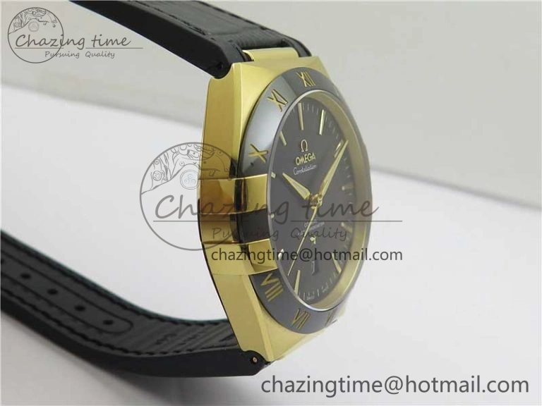 Constellation 131.33.41.21.03.001 YG TW Best Edition Black Dial On Gummy Strap A8500