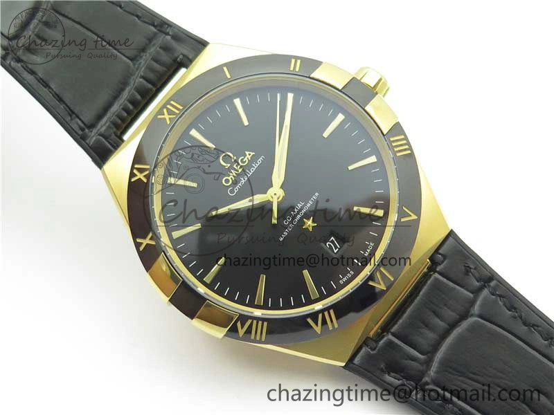 Constellation 131.33.41.21.03.001 YG TW Best Edition Black Dial On Gummy Strap A8500
