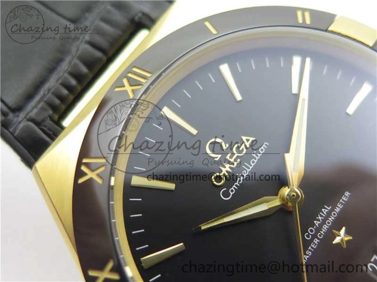 Constellation 131.33.41.21.03.001 YG TW Best Edition Black Dial On Gummy Strap A8500