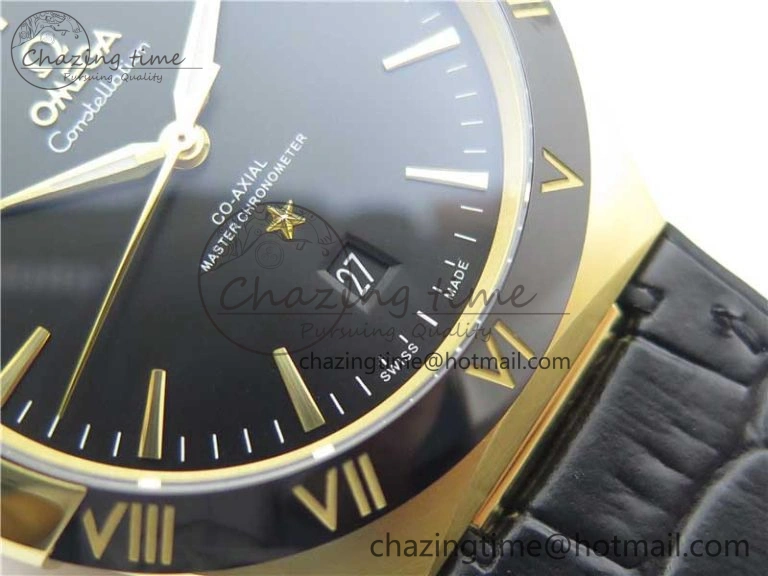 Constellation 131.33.41.21.03.001 YG TW Best Edition Black Dial On Gummy Strap A8500