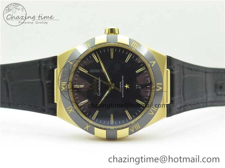 Constellation 131.33.41.21.03.001 YG TW Best Edition Black Dial On Gummy Strap A8500