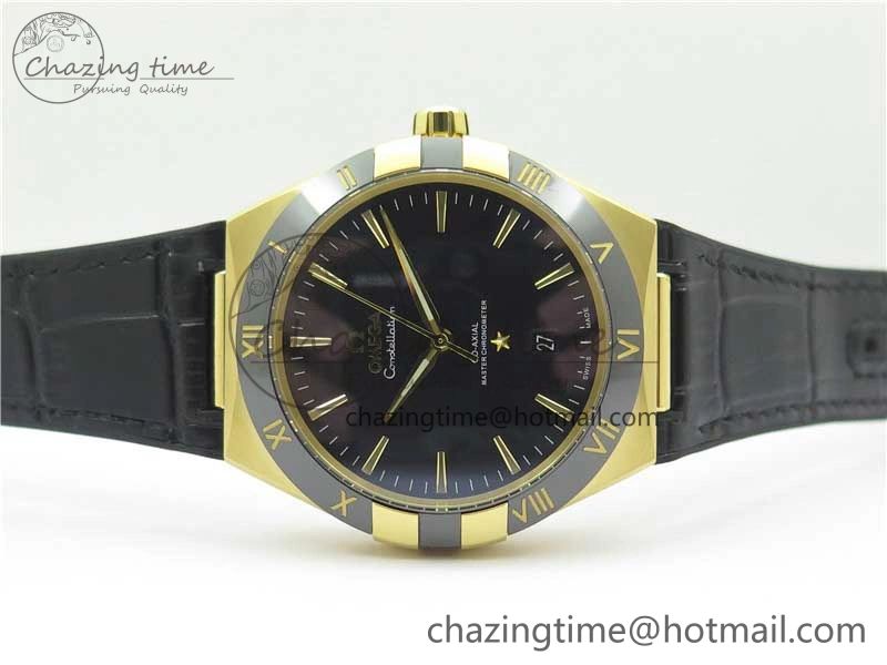Constellation 131.33.41.21.03.001 YG TW Best Edition Black Dial On Gummy Strap A8500