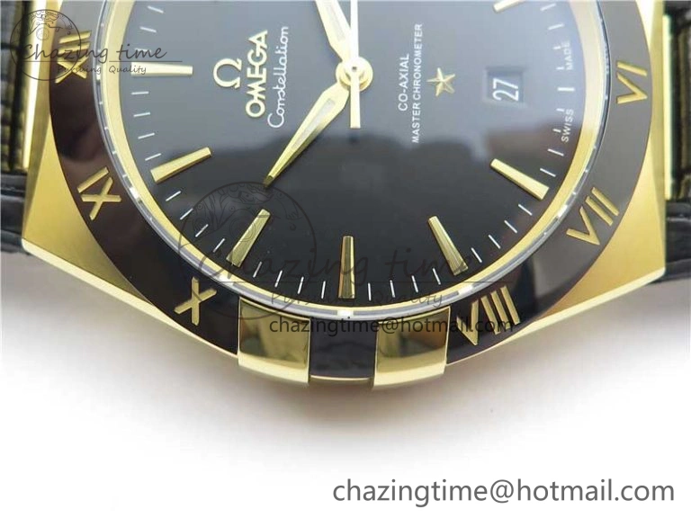 Constellation 131.33.41.21.03.001 YG TW Best Edition Black Dial On Gummy Strap A8500