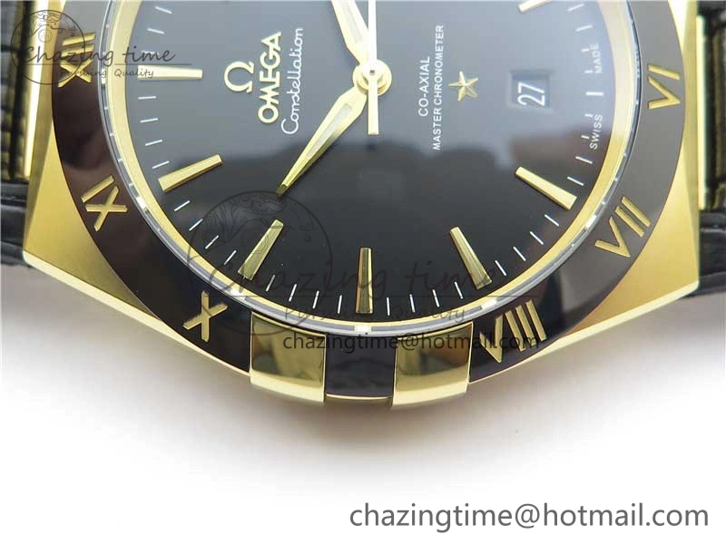 Constellation 131.33.41.21.03.001 YG TW Best Edition Black Dial On Gummy Strap A8500