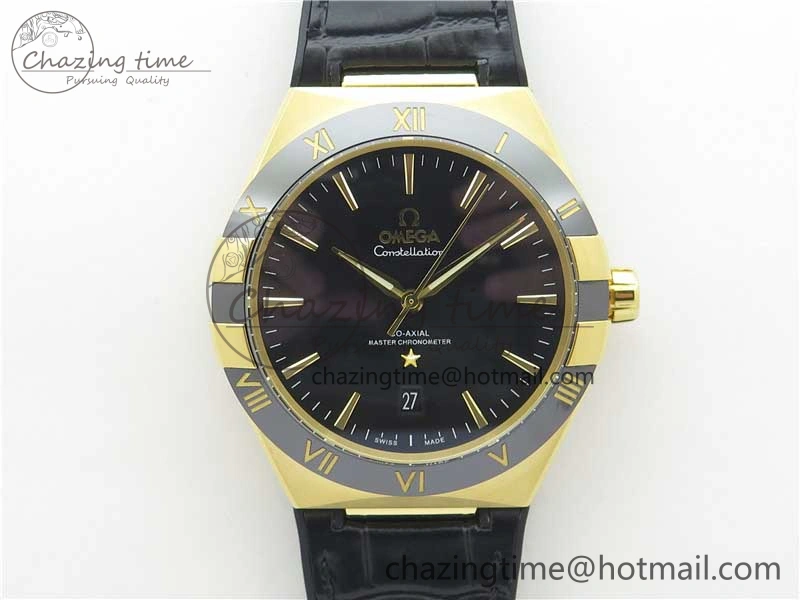 Constellation 131.33.41.21.03.001 YG TW Best Edition Black Dial On Gummy Strap A8500