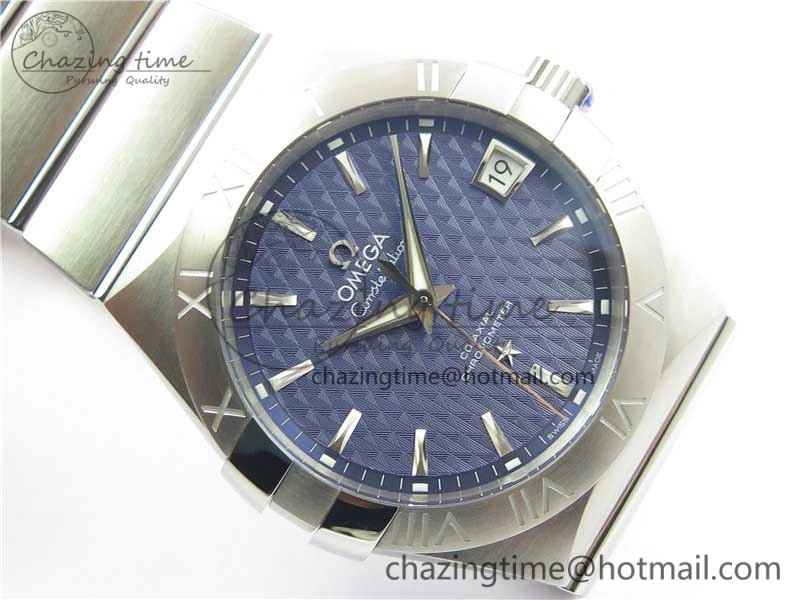 Constellation 38mm SS VSF 1:1 Best Edition Blue Textured Dial on SS Bracelet A8500 Super Clone