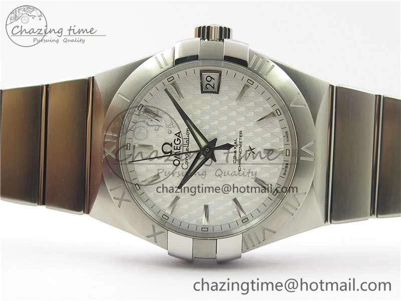 Constellation 38mm SS VSF 1:1 Best Edition White Textured Dial on SS Bracelet A8500 Super Clone