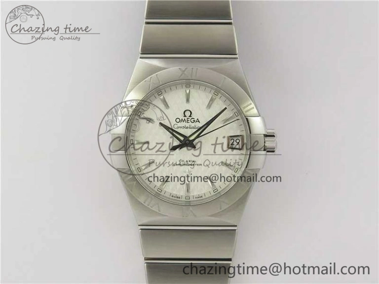 Constellation 38mm SS VSF 1:1 Best Edition White Textured Dial on SS Bracelet A8500 Super Clone