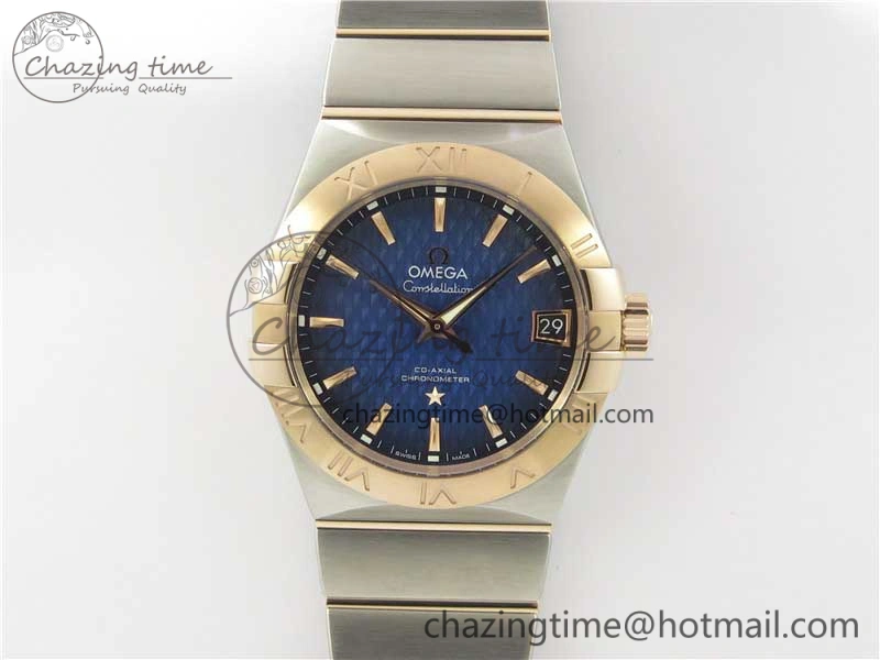 Constellation 38mm SS RG VSF 1:1 Best Edition Blue Textured Dial on SS RG Bracelet A8500 Super Clone
