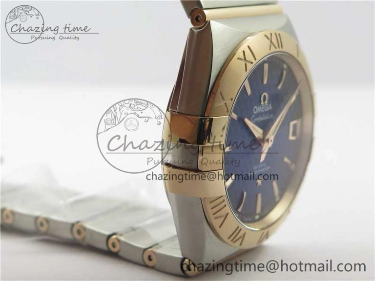 Constellation 38mm SS RG VSF 1:1 Best Edition Blue Textured Dial on SS RG Bracelet A8500 Super Clone