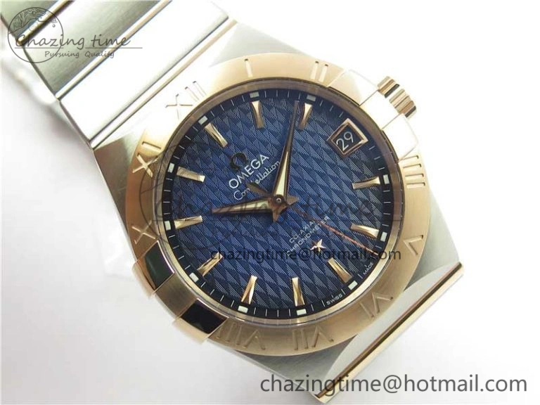 Constellation 38mm SS RG VSF 1:1 Best Edition Blue Textured Dial on SS RG Bracelet A8500 Super Clone