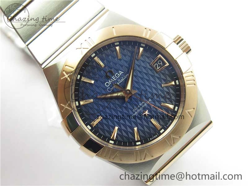 Constellation 38mm SS RG VSF 1:1 Best Edition Blue Textured Dial on SS RG Bracelet A8500 Super Clone