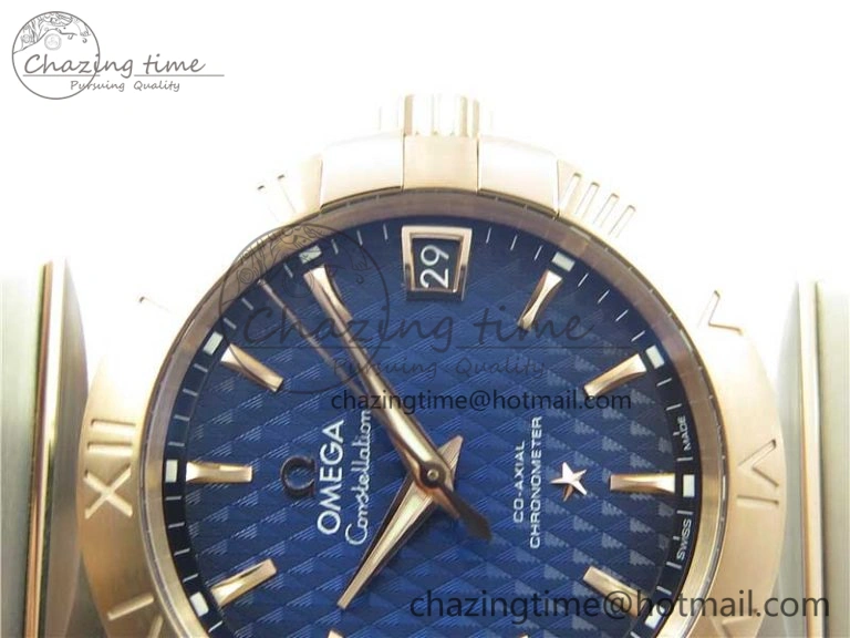 Constellation 38mm SS RG VSF 1:1 Best Edition Blue Textured Dial on SS RG Bracelet A8500 Super Clone