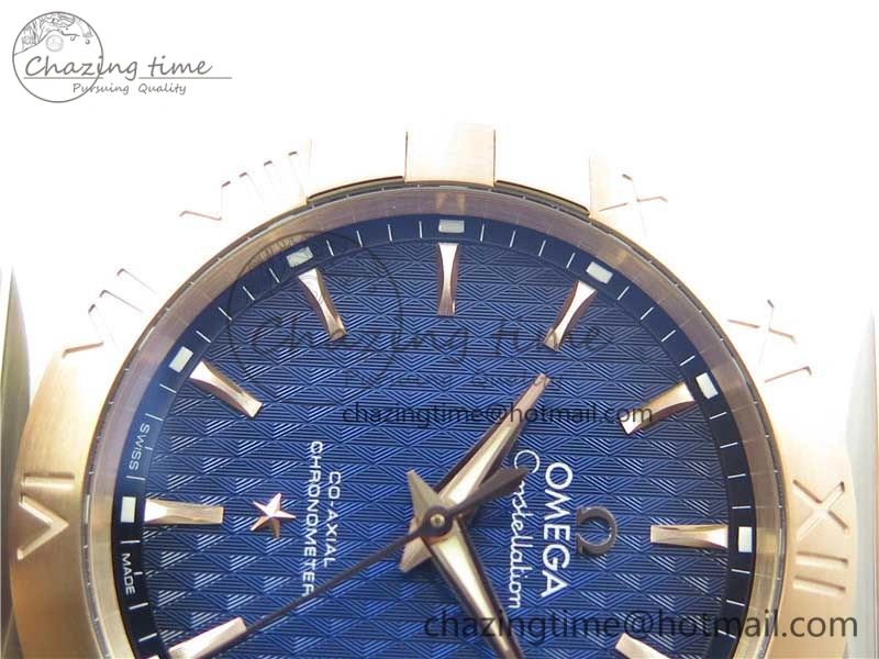 Constellation 38mm SS RG VSF 1:1 Best Edition Blue Textured Dial on SS RG Bracelet A8500 Super Clone