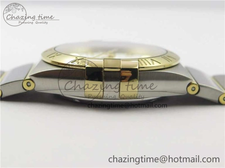 Constellation 38mm SS RG VSF 1:1 Best Edition WhiteTextured Dial on SS RG Bracelet A8500 Super Clone