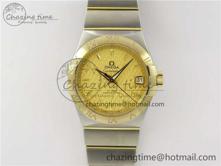 Constellation 38mm SS YG VSF 1:1 Best Edition Gold Textured Dial on SS YG Bracelet A8500 Super Clone