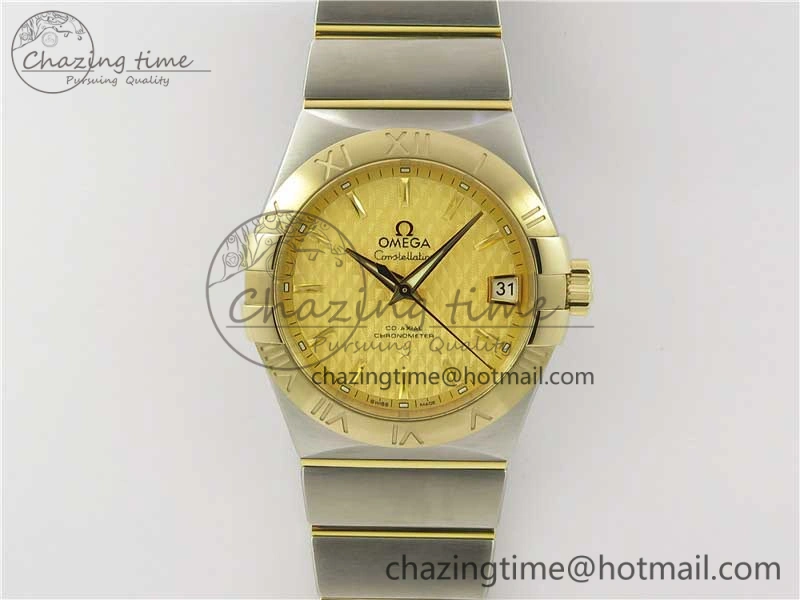 Constellation 38mm SS YG VSF 1:1 Best Edition Gold Textured Dial on SS YG Bracelet A8500 Super Clone